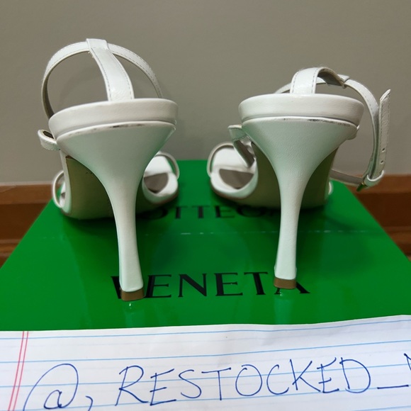 Bottega Veneta white square-toe Stretch Sandal in size 37.5 - Picture 6 of 10